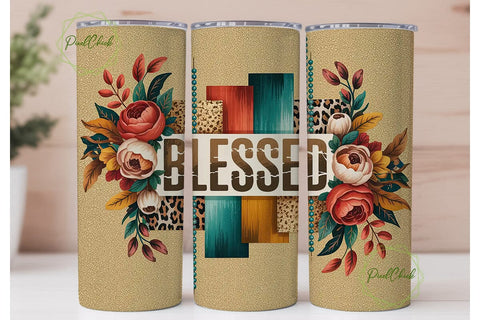 Blessed Autumn Tumbler Wrap Sublimation PixelChick 