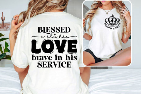 Blessed & brave Front and Back SVG T shirt Design SVG Designangry 
