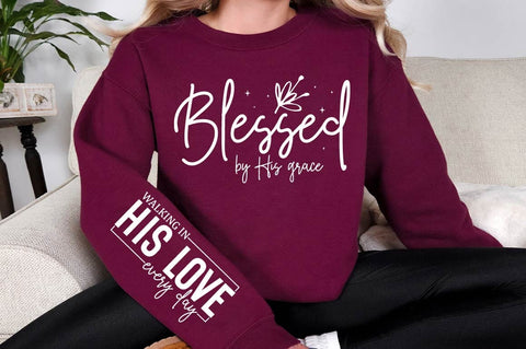Blessed By His Grace Sleeve SVG Design SVG Regulrcrative 