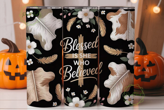 Blessed Cowhide 20oz Tumbler Wrap Sublimation PixelChick 