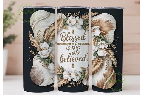 Blessed Cowhide 20oz Tumbler Wrap Sublimation PixelChick 