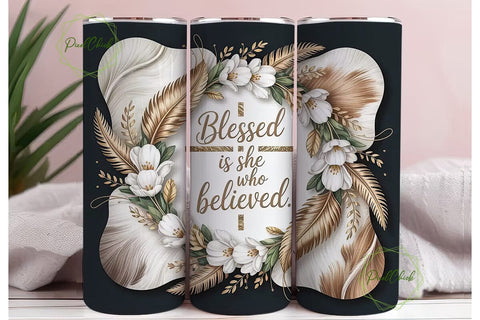 Blessed Cowhide 20oz Tumbler Wrap Sublimation PixelChick 