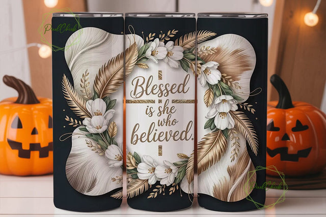 Blessed Cowhide 20oz Tumbler Wrap Sublimation PixelChick 