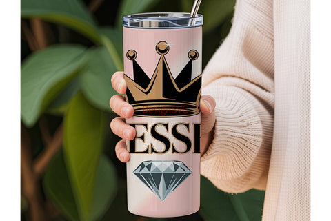 Blessed Crown & Diamond 20oz Tumbler Sublimation DesignSVG 