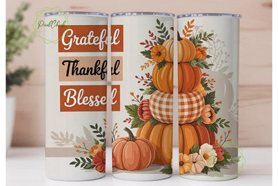Blessed Fall Pumpkin 20oz Tumbler Wrap Sublimation PixelChick 