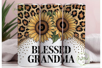 Blessed Grandma 20oz Tumbler Wrap Sublimation PixelChick 