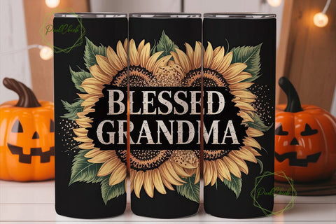 Blessed Grandma 20oz Tumbler Wrap Sublimation PixelChick 