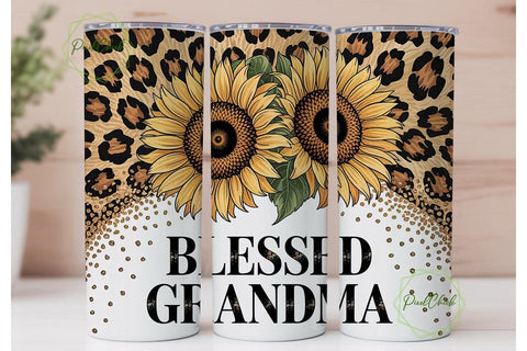 Blessed Grandma 20oz Tumbler Wrap Sublimation PixelChick 