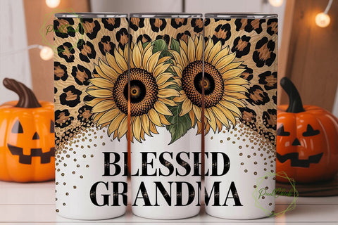 Blessed Grandma 20oz Tumbler Wrap Sublimation PixelChick 