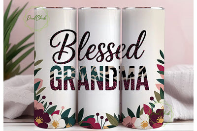Blessed Grandma Tumbler Wrap PNG Sublimation PixelChick 