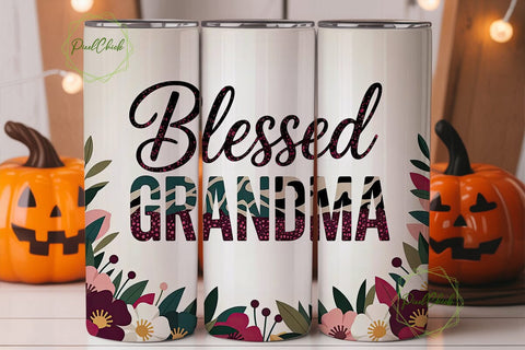 Blessed Grandma Tumbler Wrap PNG Sublimation PixelChick 