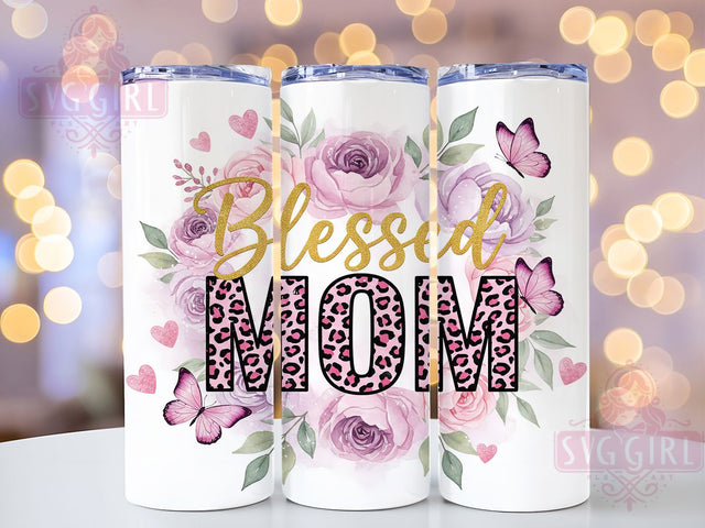 Blessed Loving Mom Tumbler, Family Quotes, Loving Wrap, Sublimation Art, 20oz Tumbler, Elegant Design, Heartfelt Theme Sublimation SvggirlplusArt 