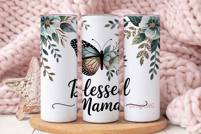 Blessed Mama 20oz Tumbler Design Sublimation DesignSVG 