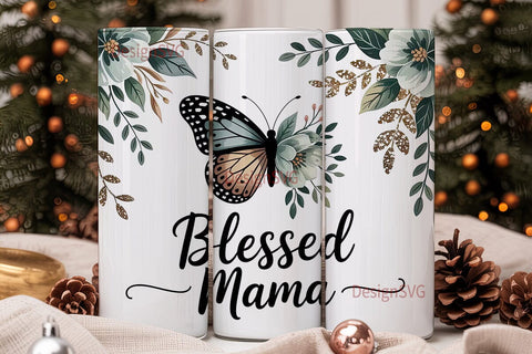 Blessed Mama 20oz Tumbler Design Sublimation DesignSVG 