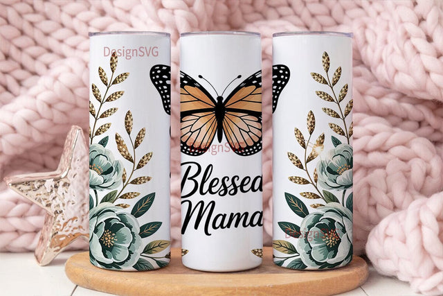 Blessed Mama 20oz Tumbler Design Sublimation DesignSVG 
