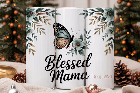 Blessed Mama 20oz Tumbler Design Sublimation DesignSVG 
