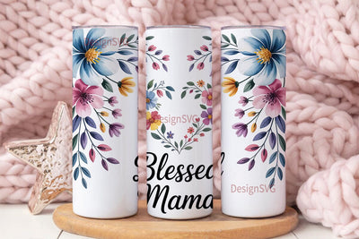 Blessed Mama 20oz Tumbler Wrap Sublimation DesignSVG 