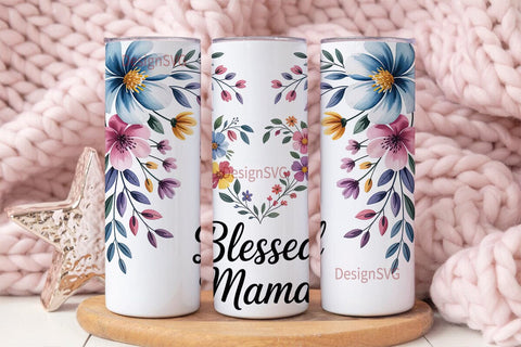Blessed Mama 20oz Tumbler Wrap Sublimation DesignSVG 