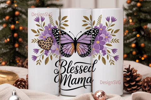 Blessed Mama 20oz Tumbler Wrap Sublimation DesignSVG 