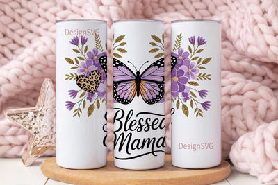Blessed Mama 20oz Tumbler Wrap Sublimation DesignSVG 