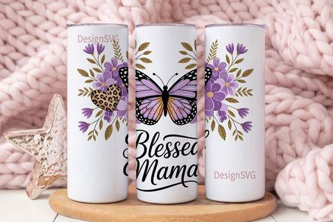 Blessed Mama 20oz Tumbler Wrap Sublimation DesignSVG 