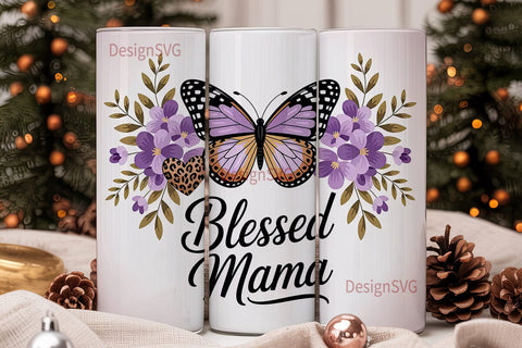 Blessed Mama 20oz Tumbler Wrap Sublimation DesignSVG 
