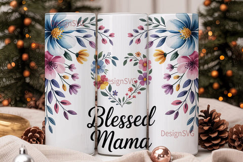 Blessed Mama 20oz Tumbler Wrap Sublimation DesignSVG 