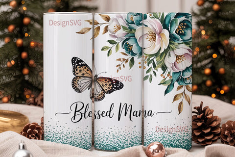 Blessed Mama 20oz Tumbler Wrap Sublimation DesignSVG 