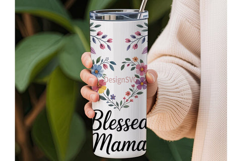 Blessed Mama 20oz Tumbler Wrap Sublimation DesignSVG 