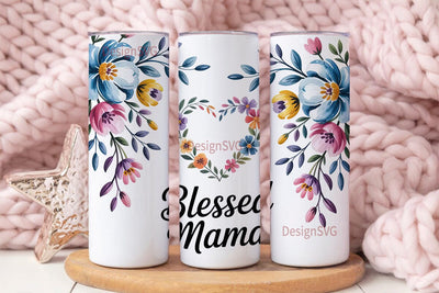 Blessed Mama 20oz Tumbler Wrap Sublimation DesignSVG 