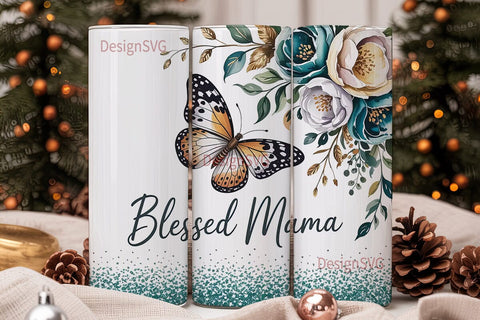 Blessed Mama 20oz Tumbler Wrap Sublimation DesignSVG 