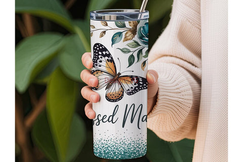 Blessed Mama 20oz Tumbler Wrap Sublimation DesignSVG 