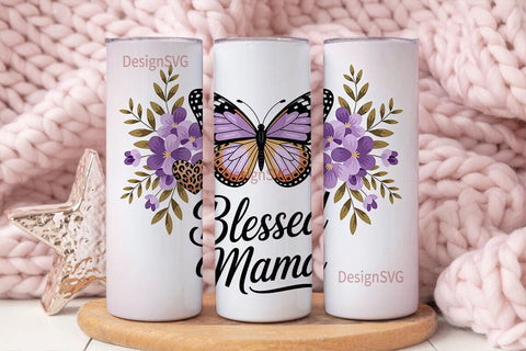 Blessed Mama 20oz Tumbler Wrap Sublimation DesignSVG 