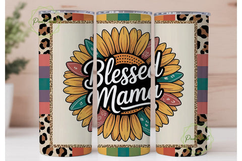 Blessed Mama 20oz Tumbler Wrap Sublimation PixelChick 