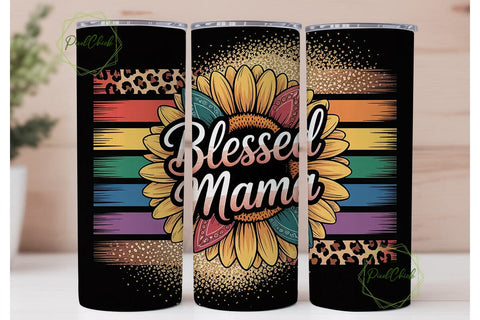 Blessed Mama 20oz Tumbler Wrap Sublimation PixelChick 
