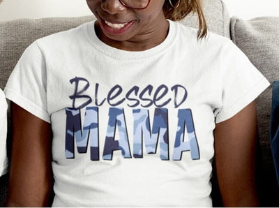 Blessed Mama Blue Camo Sublimation So Fontsy VIP Design Shop 