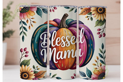 Blessed Mama Fall 20oz Tumbler Sublimation PixelChick 