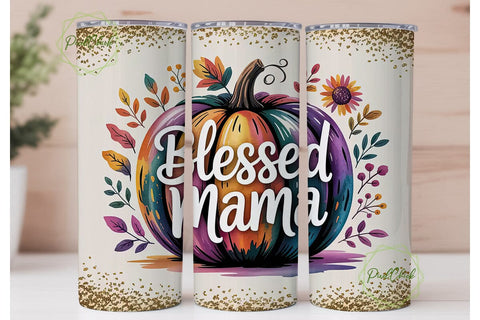 Blessed Mama Fall 20oz Tumbler Sublimation PixelChick 
