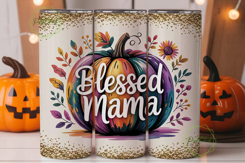 Blessed Mama Fall 20oz Tumbler Sublimation PixelChick 