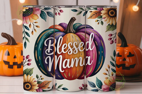 Blessed Mama Fall 20oz Tumbler Sublimation PixelChick 
