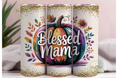 Blessed Mama Fall 20oz Tumbler Sublimation PixelChick 
