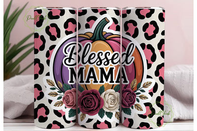 Blessed Mama Fall 20oz Tumbler Wrap Sublimation PixelChick 