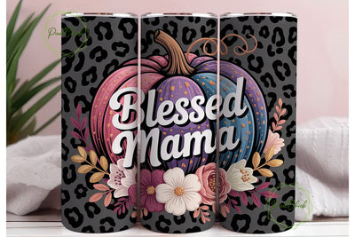 Blessed Mama Fall Pumpkin 20oz Tumbler Sublimation PixelChick 