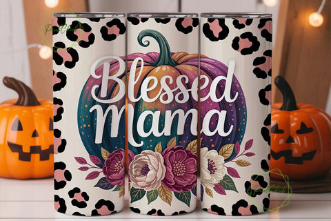 Blessed Mama Fall Pumpkin 20oz Tumbler Sublimation PixelChick 