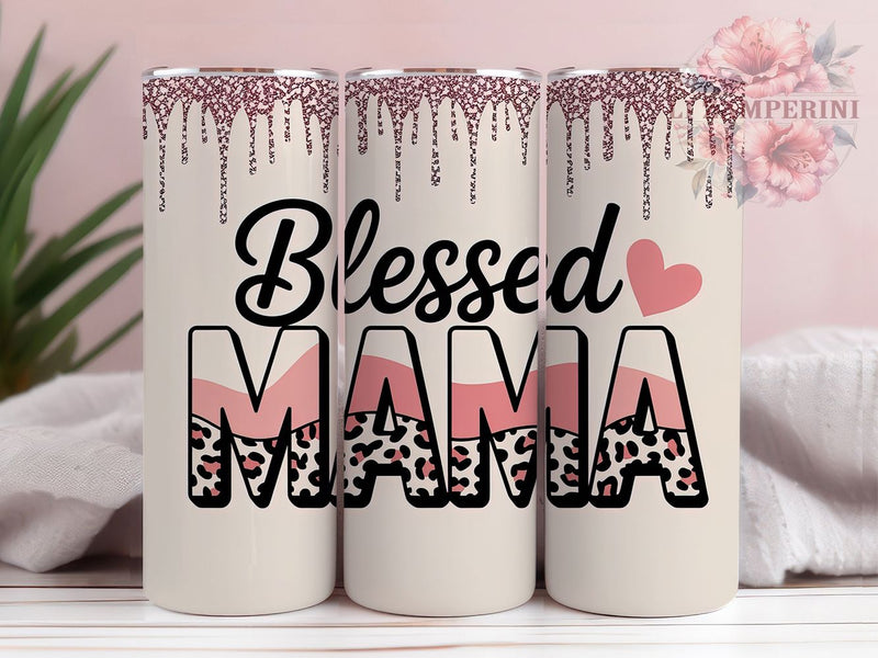 Blessed Mama Floral Tumbler, Motivational Tumbler Design, Affirmation Mama Wrap, Positive Quote Wrap, Rustic Floral Wrap, Sublimation Design, Trendy Gift Idea Sublimation Li Zamperini 
