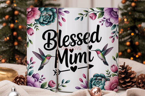 Blessed Mimi 20oz Tumbler Wrap Sublimation DesignSVG 