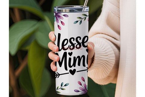Blessed Mimi 20oz Tumbler Wrap Sublimation DesignSVG 