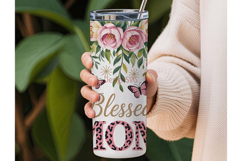 Blessed Mom 20oz Tumbler Wrap Sublimation DesignSVG 