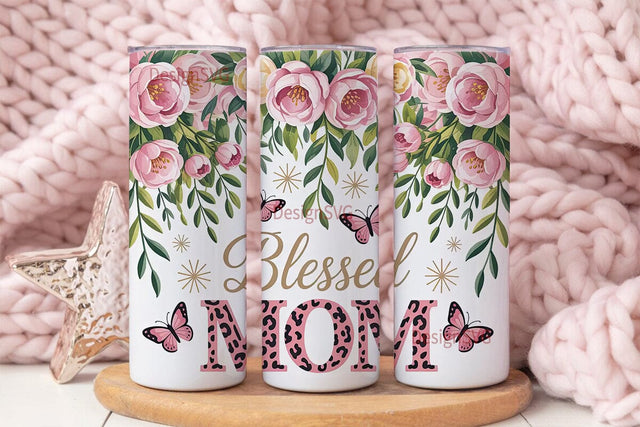 Blessed Mom 20oz Tumbler Wrap Sublimation DesignSVG 