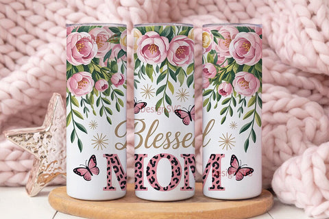 Blessed Mom 20oz Tumbler Wrap Sublimation DesignSVG 
